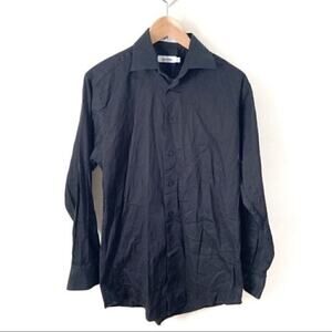 Calvin Klein 15 32/33 men black button down shirt